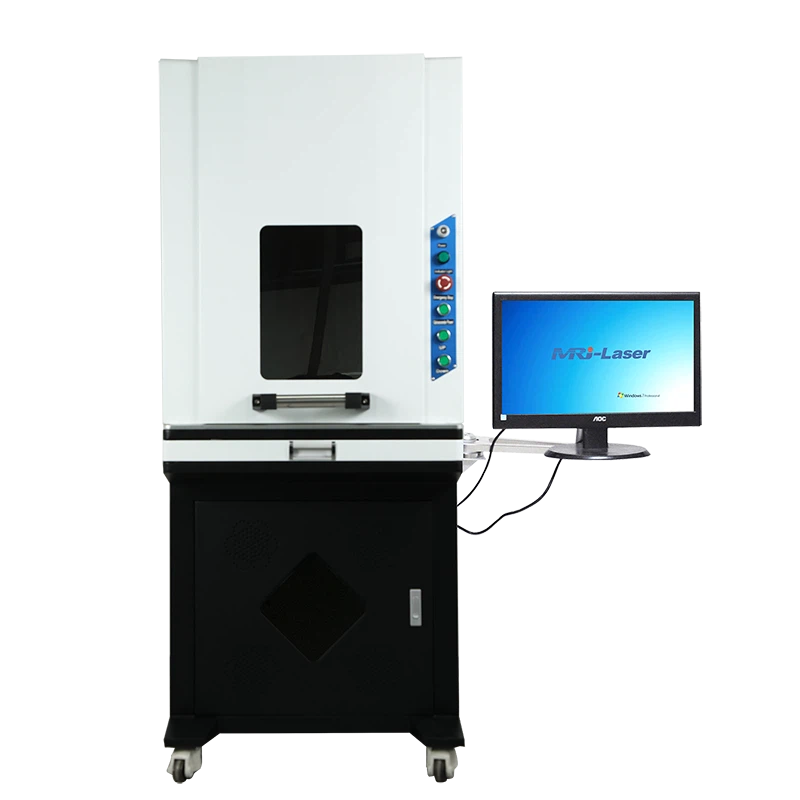 Enclosed Cabinet Class IV Laser Protection 50W Fiber Laser Marking Machine