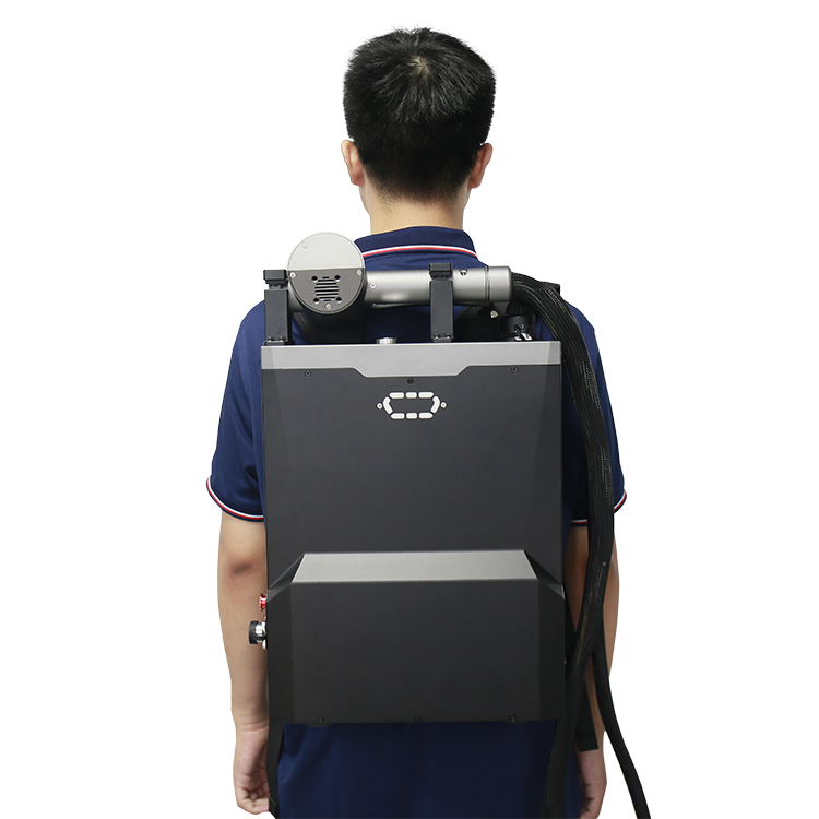 Metal Surfaces Oxide Layer Removal Backpack 100W Laser Cleaning Machine For Electric Tower Viaduct